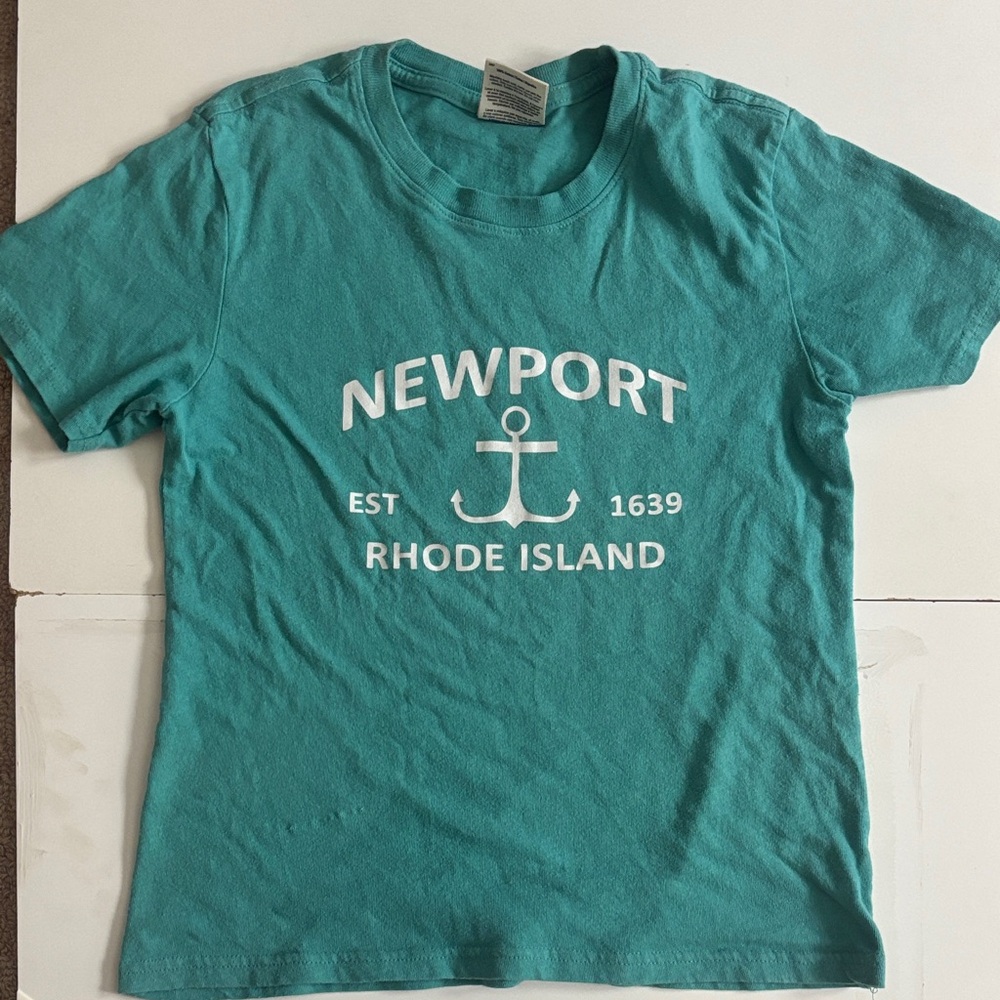 Teal Turquoise Newport Rhode Island Anchor Tee